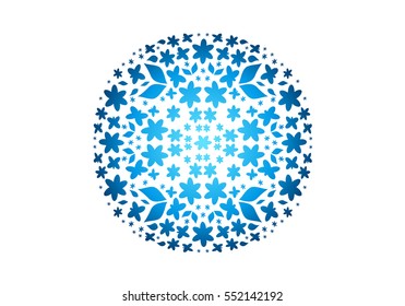 Vector illustration of sphere decorated with floral pattern for your design.