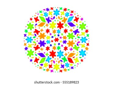 Vector illustration of sphere decorated with floral pattern for your design.