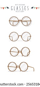 Vector Illustration of sphere eyeglasses action.