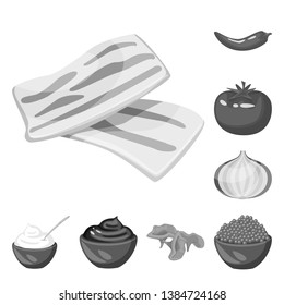 Vector illustration of spices  and aroma icon. Set of spices  and product stock symbol for web.