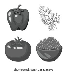 Vector illustration of spices and aroma icon. Collection of spices and product vector icon for stock.