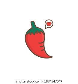 ilustración vectorial de pimienta picante de ave roja fresca y picante, plana. Icono plano adecuado para etiquetas de comida picante, carteles, tarjetas y otras aplicaciones o medios impresos