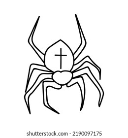 Vector illustration of a spider in doodle style