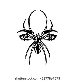 vector illustration of a spider with eyes