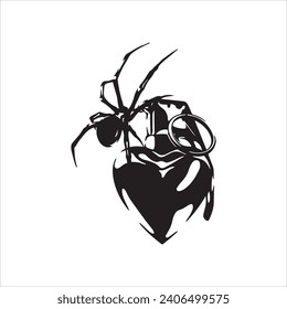 Vektorgrafik der Spinne mit Granat