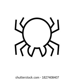 Vector illustration of spider icon with outline style.
