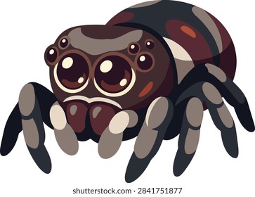 Vector Illustration of Spider Jumping