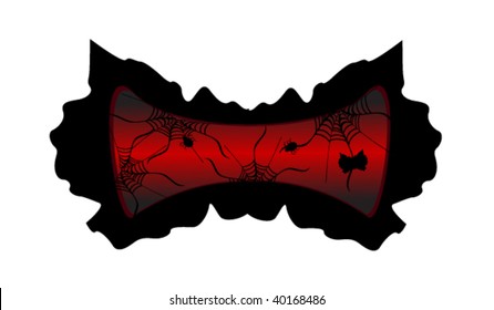 vector illustration of spider on web