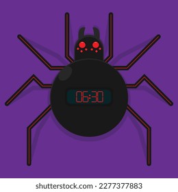 ilustración vectorial de una araña y una bomba de tiempo