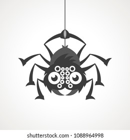 Vector Illustration of a Spider and a Web