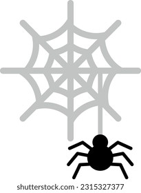 Vector illustration of a spider web with a spider.