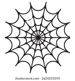 ilustração vetorial de uma aranha, Teia de aranha 