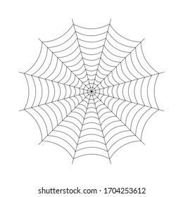 Vector illustration of spider web on light background.