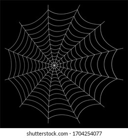 Vector illustration of spider web on black background.