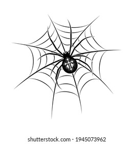 vector illustration spider web tattoo gothic
