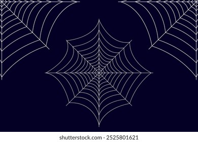A vector illustration of spider webs, perfect for Halloween designs, backgrounds, and decorations.