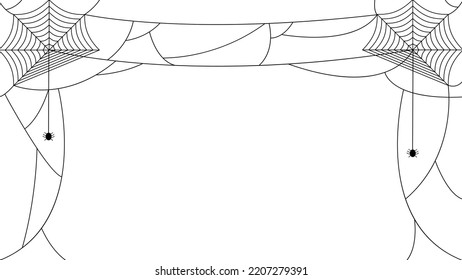 vector illustration of spider webs and their networks without background, frame.