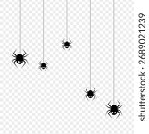 Vector illustration of Spiders on transparent background
