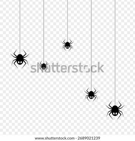 Vector illustration of Spiders on transparent background