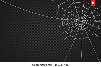 Vector Illustration of a Spiderweb on a Dark Background