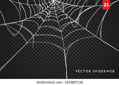 Vector Illustration of a Spiderweb on a Dark Background