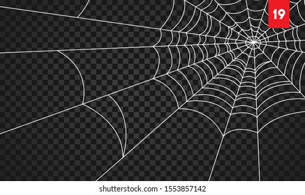 Vector Illustration of a Spiderweb on a Dark Background