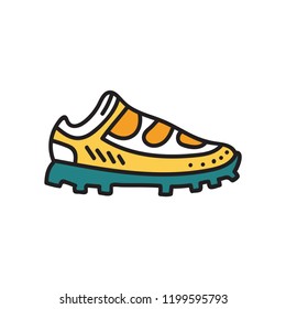 Vector illustration of spike running shoe.
