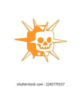 vector illustration of spiked cartoon head