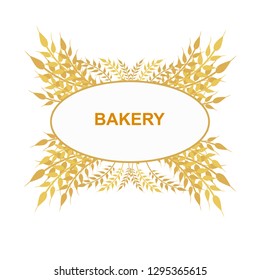 Vector illustration of the spikelets of wheat on a white background. Bakery logo