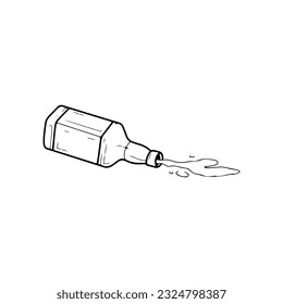 vector illustration of spilled drink bottle