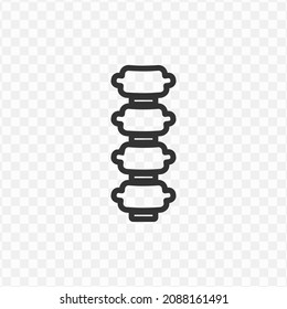Vector illustration of spine icon in dark color and transparent background(png).