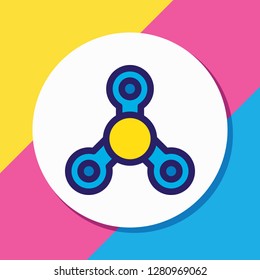 Vector illustration of spinner icon colored line. Beautiful entertainment element also can be used as fidget icon element.