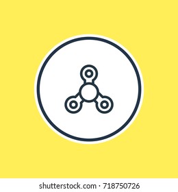 Vector Illustration Of Spinner Outline. Beautiful Entertainment Element Also Can Be Used As Hand Fidget Element.
