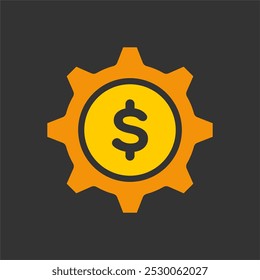 Ilustración vectorial de una rueda de máquina de dinero giratoria