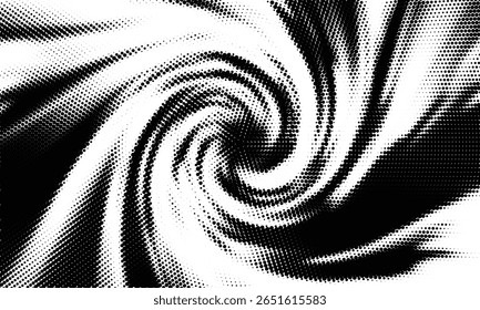 Vector Illustration of Spiral Black Dots on a White Background
