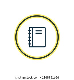 Vector illustration of spiral book icon line. Beautiful book element also can be used as diary icon element.