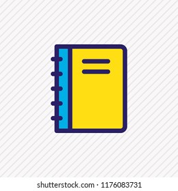 Vector illustration of spiral book icon colored line. Beautiful book reading element also can be used as diary icon element.