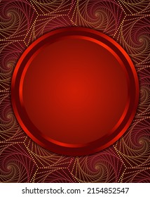 Vector illustration spiral dots wall background with shining red banner for design