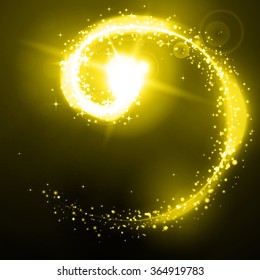 Vector illustration of spiral magic light background. 