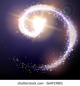 Vector illustration of spiral magic light vector background.
