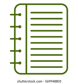 Ilustración vectorial de icono de bloc de notas en verde
