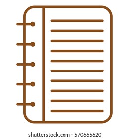 Vector Illustration of Spiral Notebook Icon in Brown