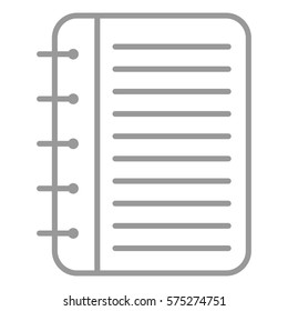 Vector Illustration of Spiral Notebook Icon in Grey
