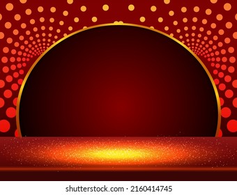 Vector illustration spiral pattern dots background with sparkle stage shine floor for design