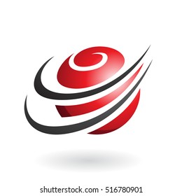 Vector Illustration of Spiral Sphere Abstract Icon isolated on a white background