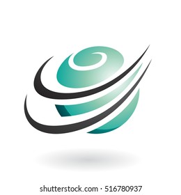 Ilustración vectorial de la Esfera Espiral Icono abstracto aislado en fondo blanco