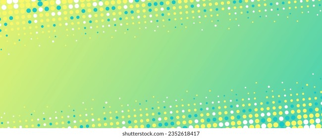 Vector illustration of a splash banner and header design with popping colorful halftone dots. Perfect for vibrant, dynamic, and eye-catching designs.