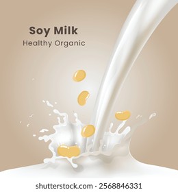 Vector Illustration Splash of Soy Milk