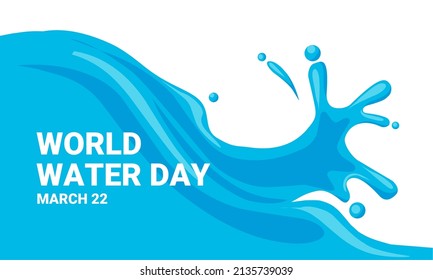 Vector illustration of a splash of water, as a banner or poster, world water day.