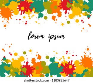Vector illustration with splashes and staines. Template for greeting, invitation, web, banner, festival, holiday.